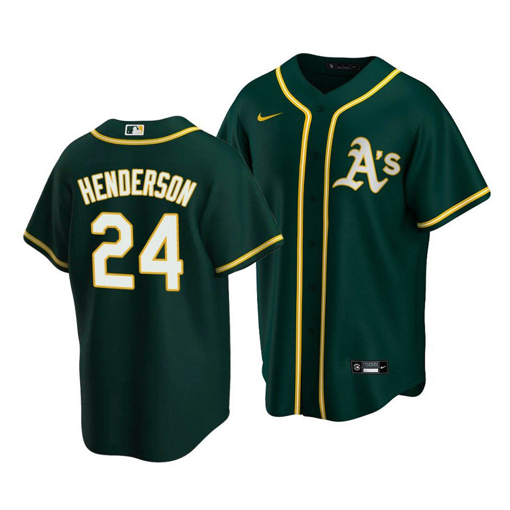 Youth Oakland Athletics Rickey Henderson Replica Alternate Jersey - Green