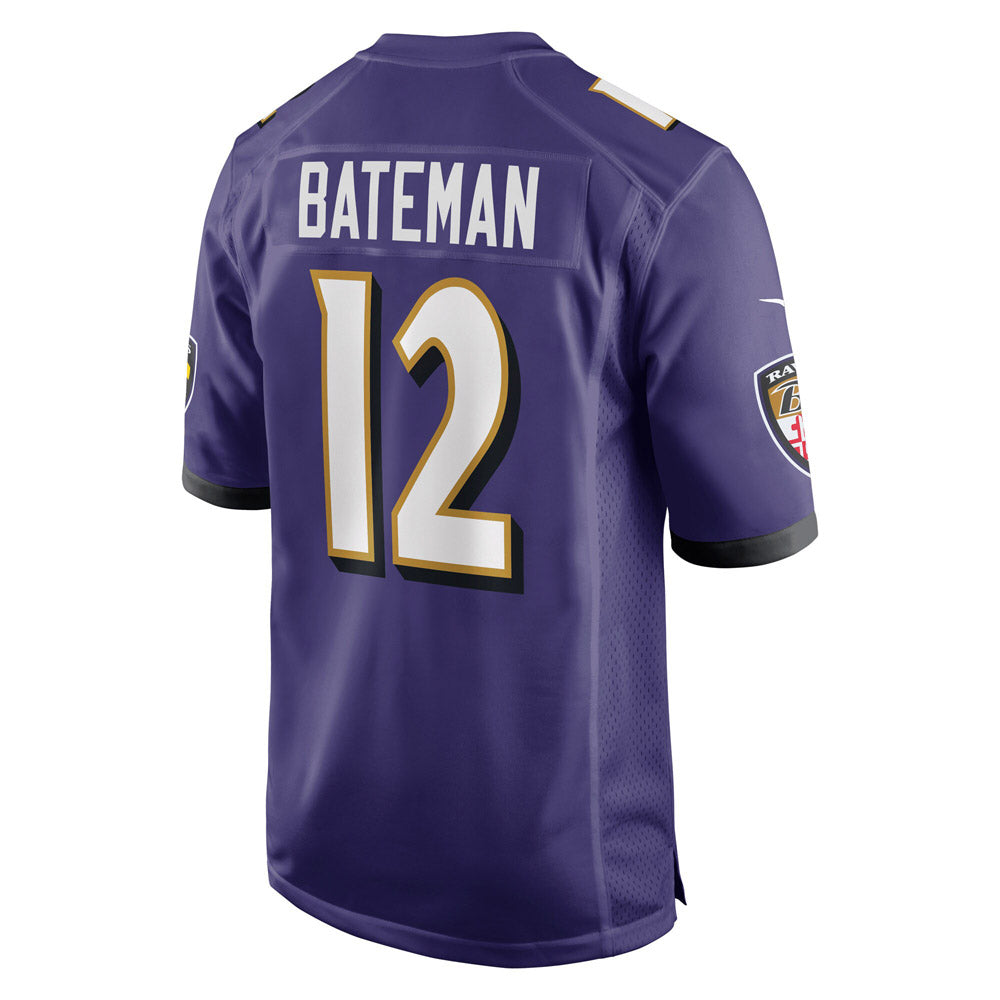 Men's Baltimore Ravens Rashod Bateman Game Jersey Purple